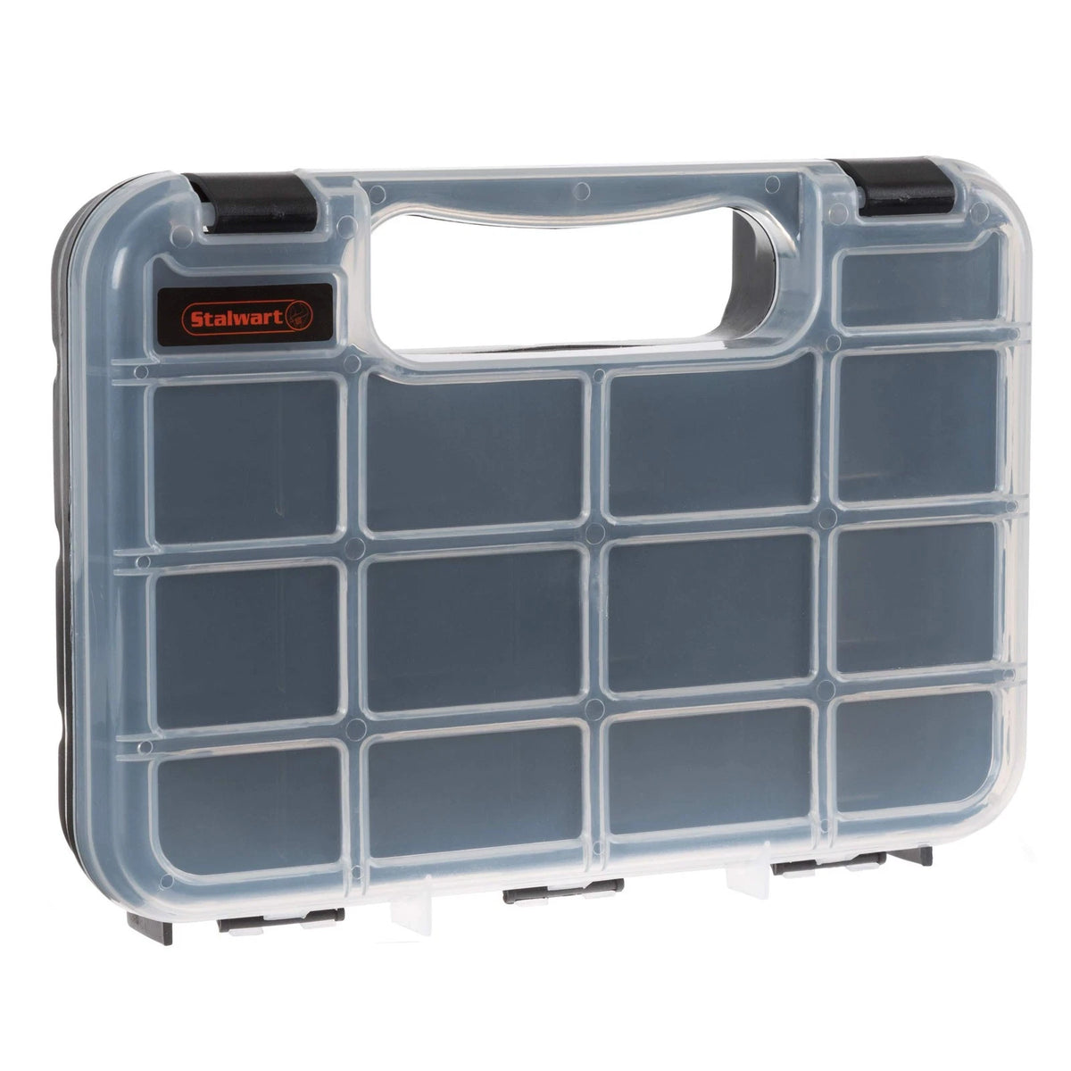 Hardware Organizer Box with Dividers - 14 Compartment Small 14 Bin, Black