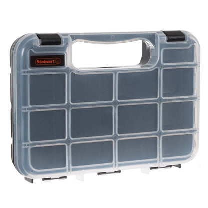 Hardware Organizer Box with Dividers - 14 Compartment Small 14 Bin, Black