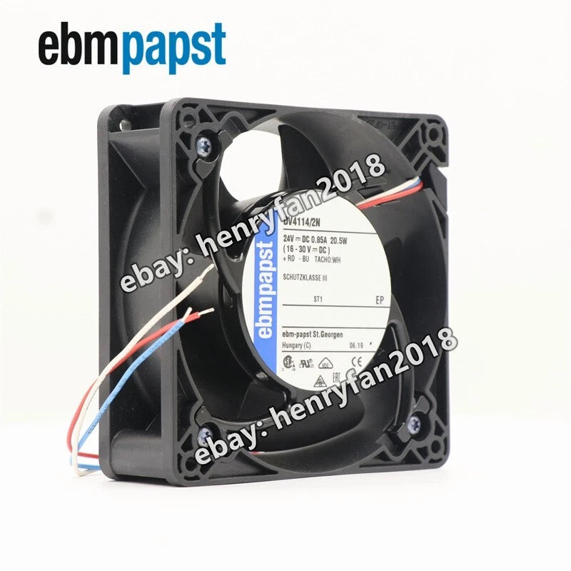 Ebmpapst DV4114/2N Axial Fan DC 24V 0.85A 20.5W 120*120*38MM 2-wire Cooling Fan