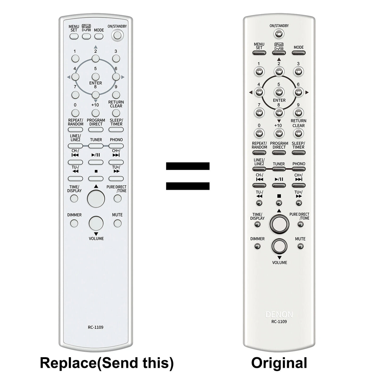 RC-1109 Replacement Remote Control For Denon Audio CD Receiver RCD-CX1