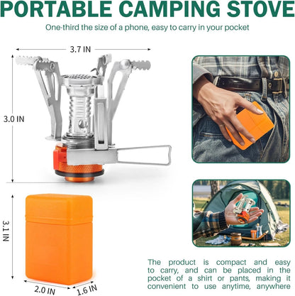 Portable Camping Stove Backpacking Stove, Lightweight Mini Gas for...
