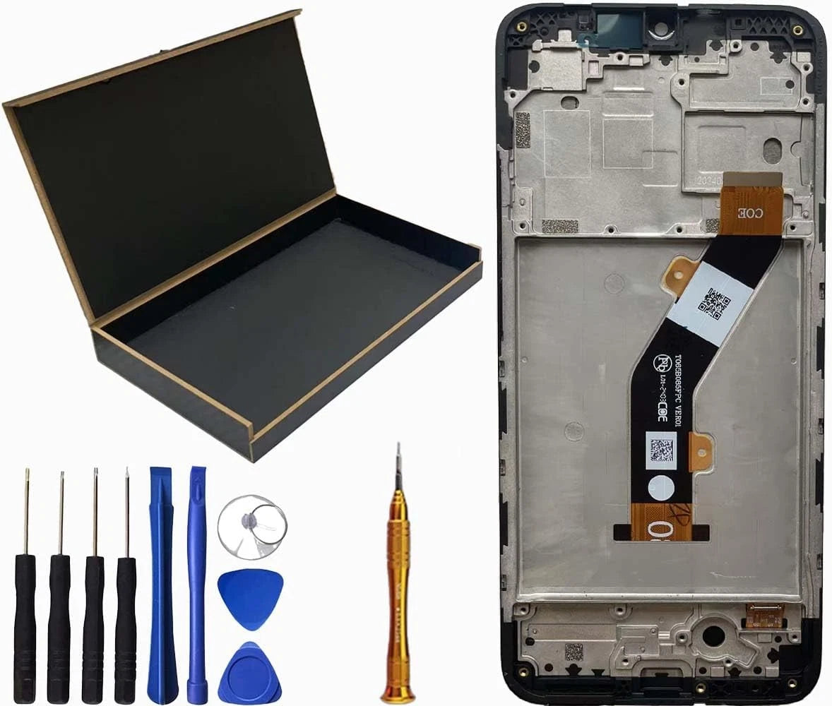 LCD Screen Display Touch Digitizer Frame Assembly Replacement for BLU black