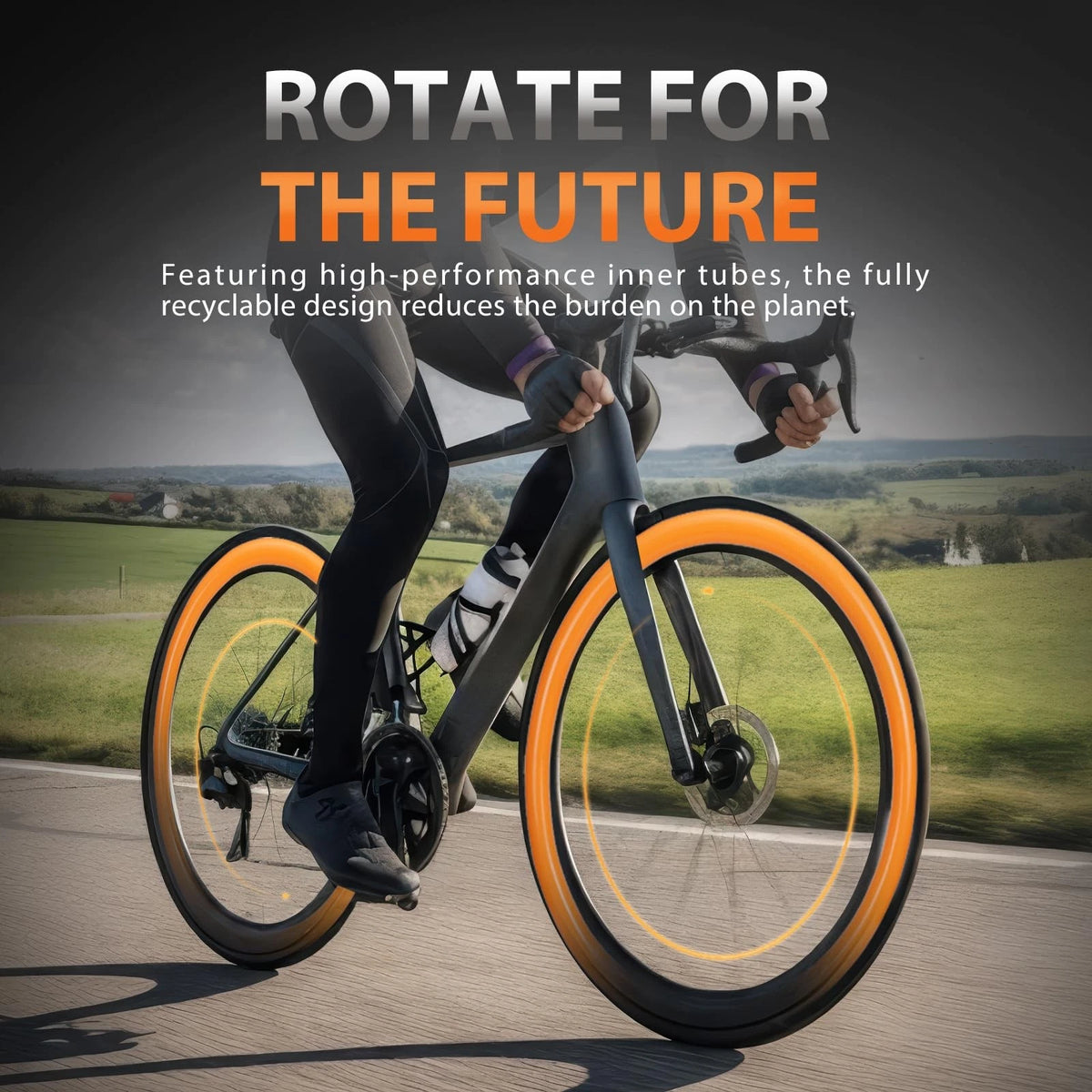 2-Pack TPU 700C×18-32C Bike Inner Tube, Ultralight (ALLRoad & 65mm, Orange