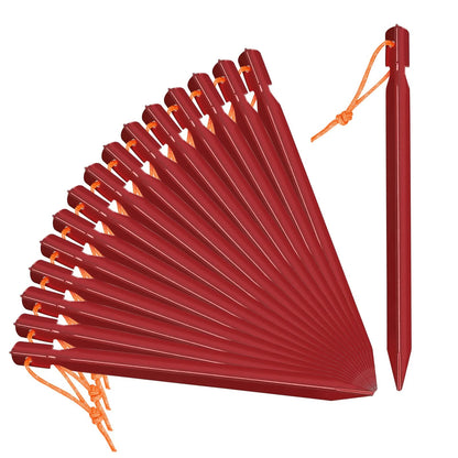 Grassman 16 Pack Tent Stakes, 7075 Aluminium pegs, 7 inches 16PCS, Red