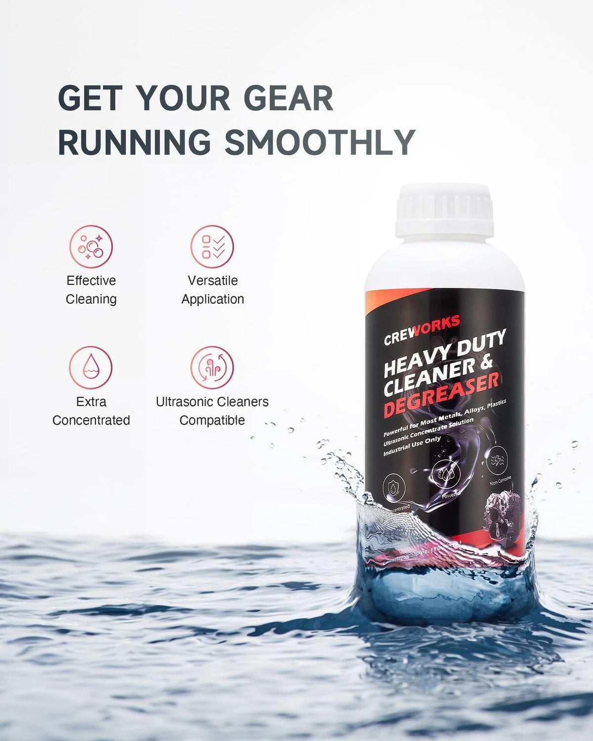 CREWORKS Ultrasonic Cleaner Solution for Carburetors and 34 Fl Oz (Pack of 1)