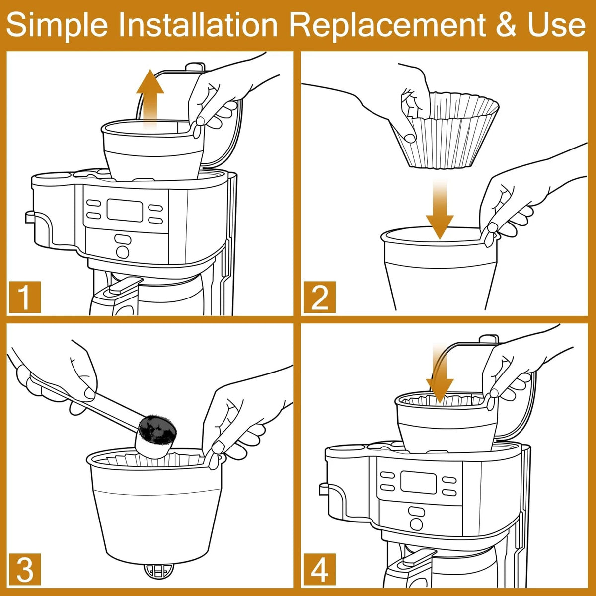 HASMX 990117900 Coffee Maker Brew Basket Replacement Part for Hamilton Black