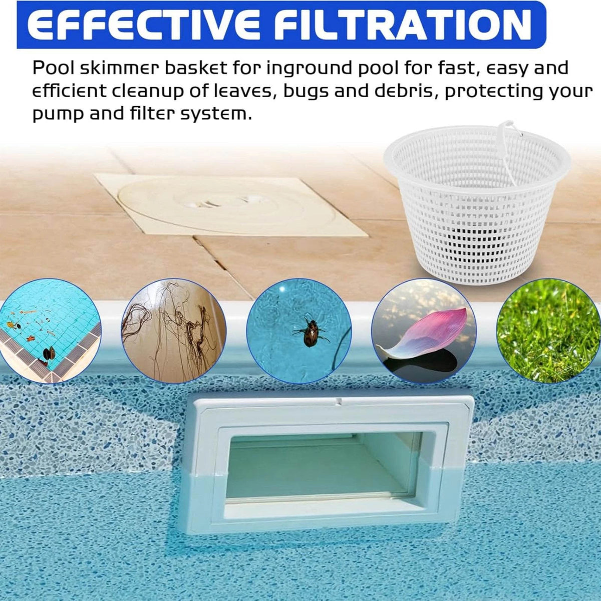 1Pc  Pool Skimmer Basket For Pentair 08650-0007 Sta-Rite U-3 Skimmer Basket;