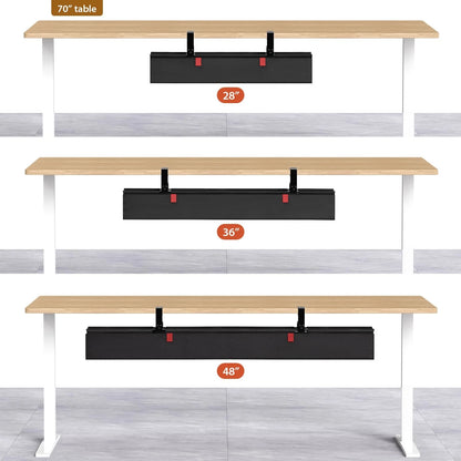Univivi No Drill Under Desk Cable Management Tray, 36" 36"L x 5.5"W, Black