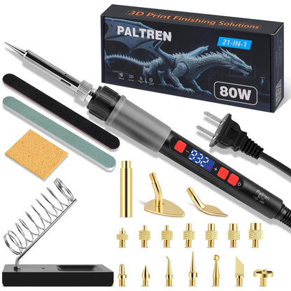 Paltren 21-in-1 3D Printer Smoothing Tool Kit, 80W Soldering black and silver