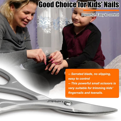 LePinko Professional Nail Scissors Kit, Micro-serrations Blades, Both for...