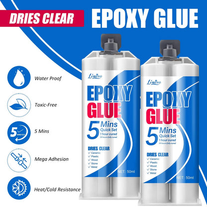 Epoxy Glue - 5 Minute Fast Repair Multi-Purpose for Repairing Clear