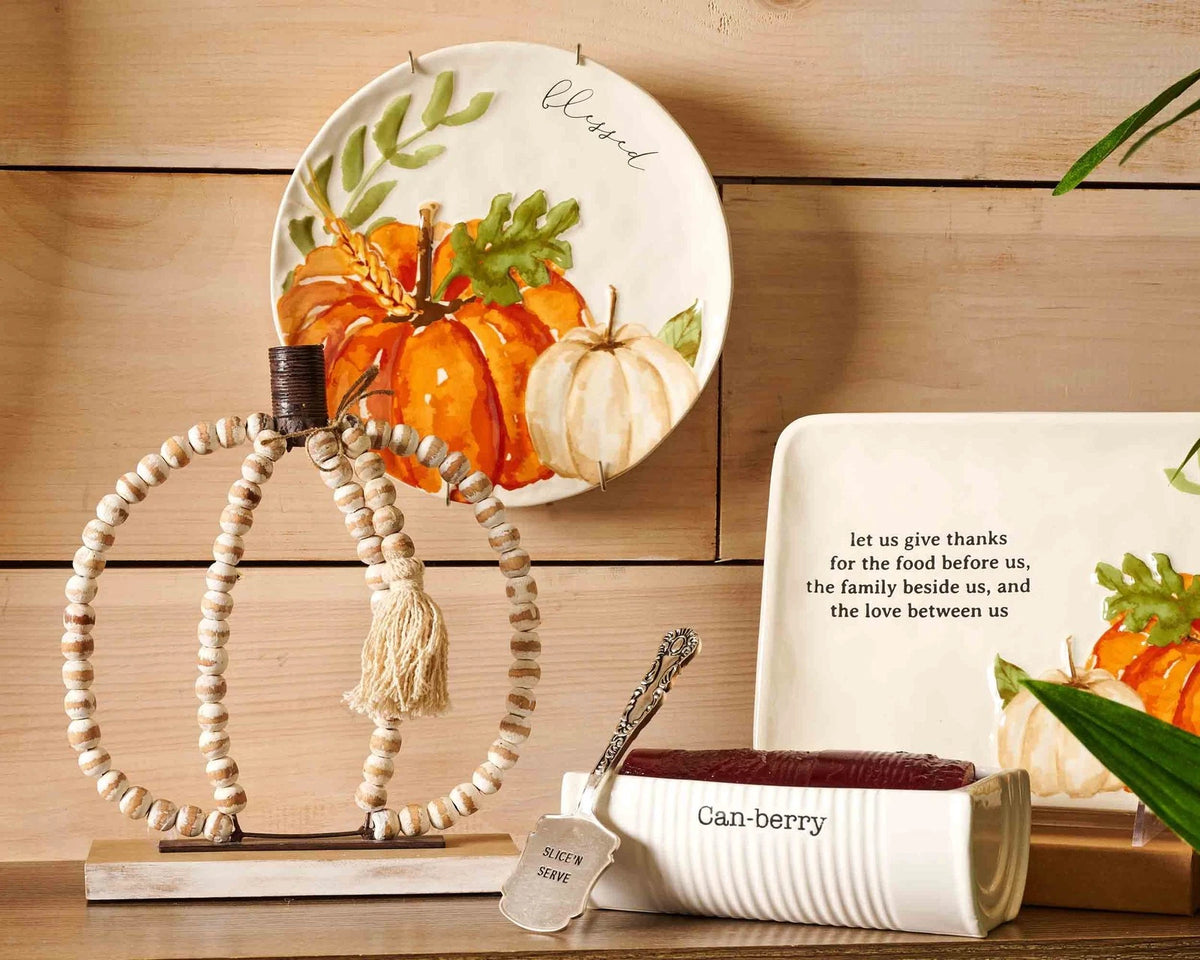 Mud Pie Can-Berry Ceramic Cranberry Serving Dish and Spatula One Size, White