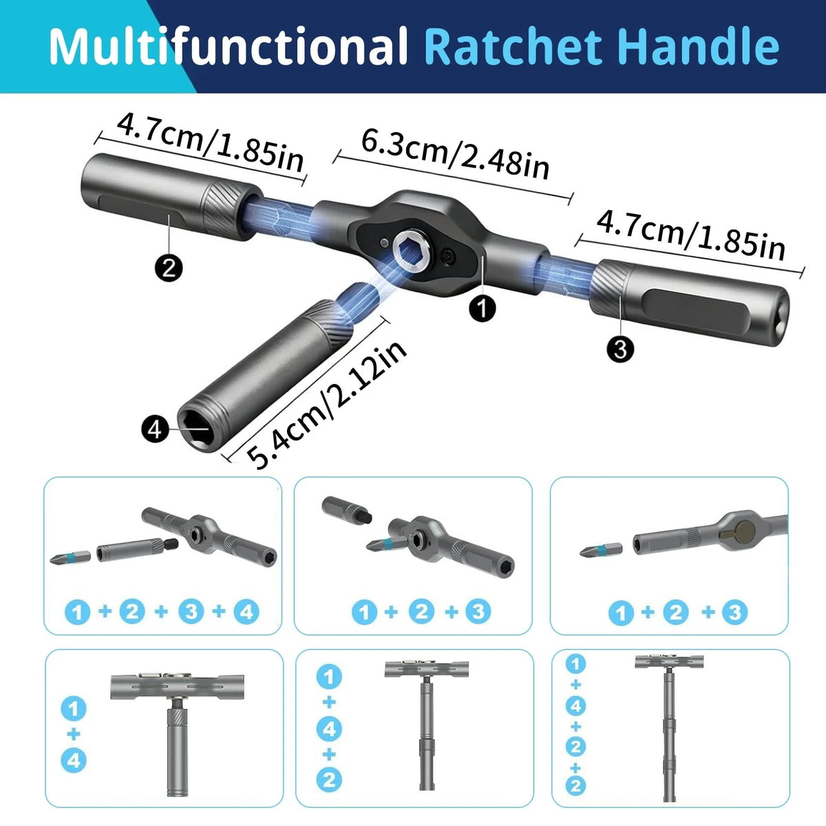 24 in 1 Magnetic Screwdriver Set, Ratchet Mini Precision Tool Kit Grey