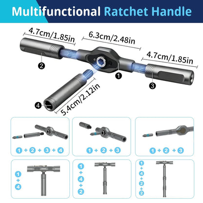 24 in 1 Magnetic Screwdriver Set, Ratchet Mini Precision Tool Kit Grey