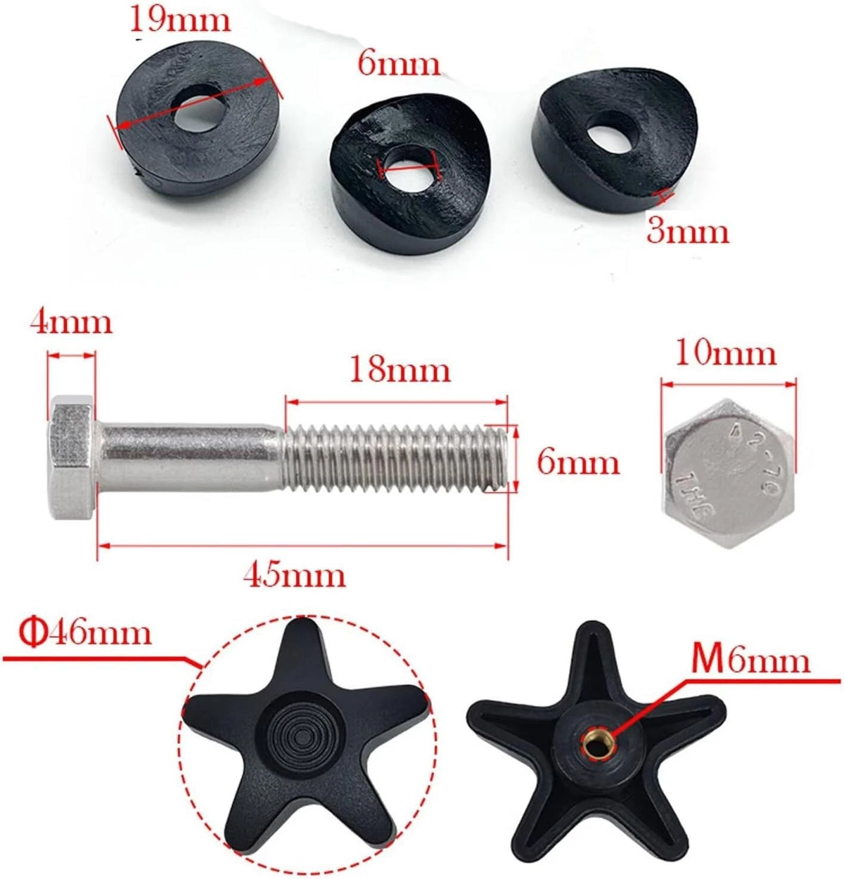CHYDST 2 Sets Rollator Walker Replacement Knobs, Drive Black