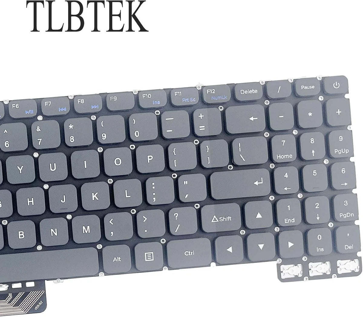 TLBTEK Keyboard Replacement Compatible with Gateway GWTN156-11BK Gray