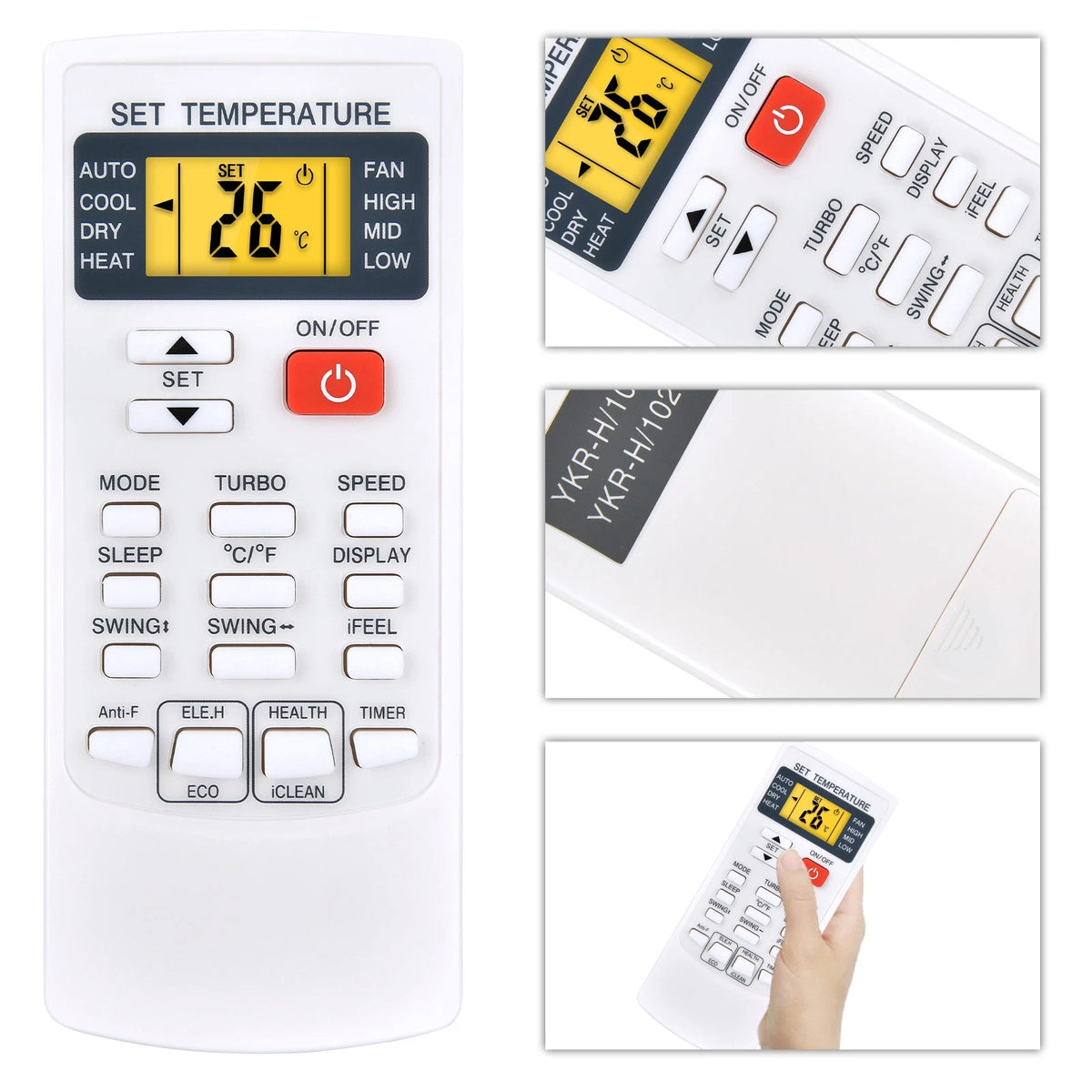 Remote Control For COSTWAY Mini Split Air Conditioner With Backlight