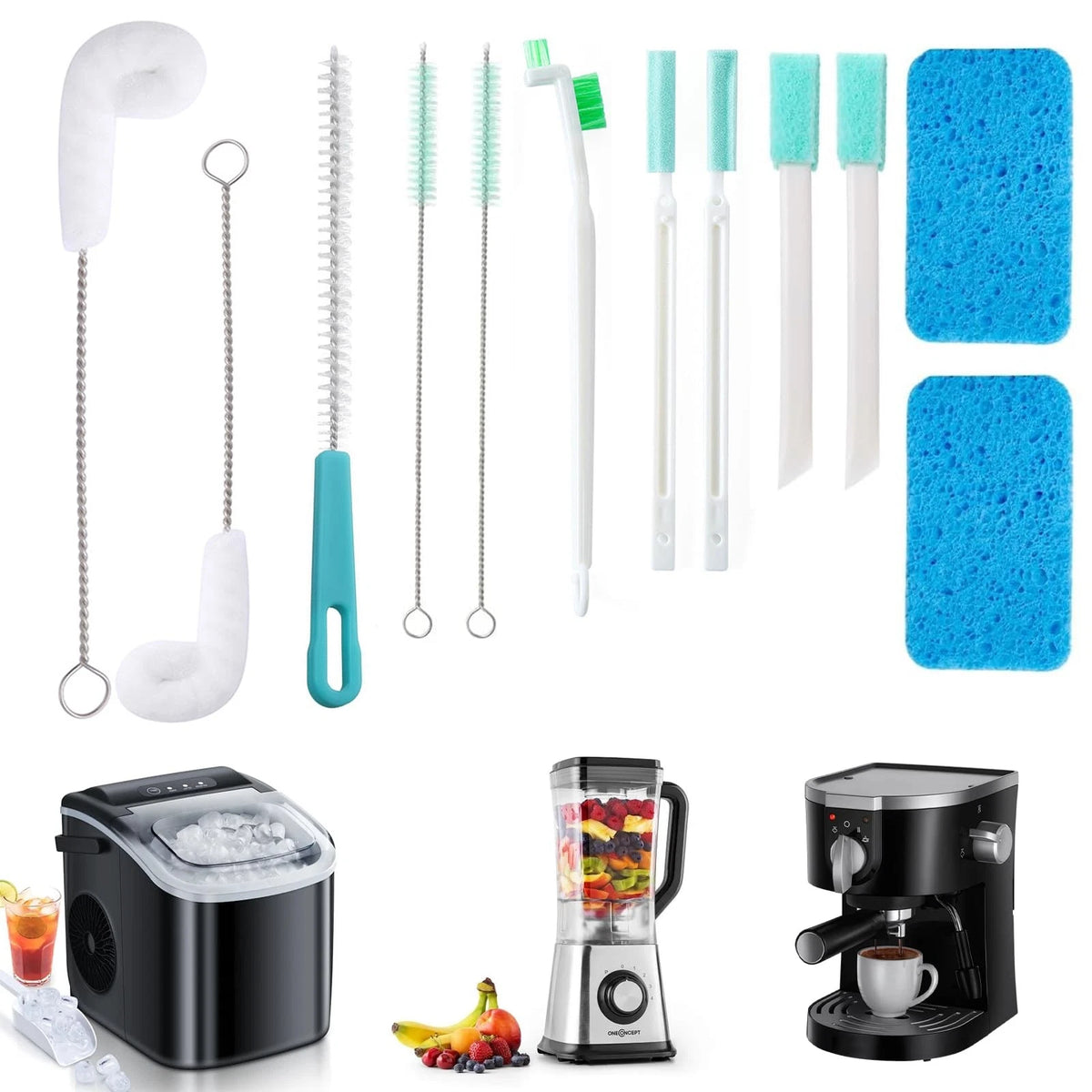 Ice Machine Cleaner Brush Kits, 12 Pcs Maker Tools Kits White
