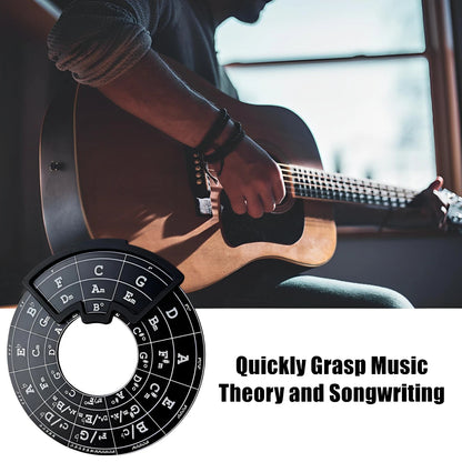 Ssllretu Circle of Fifths Wheel Metal Melody Tool with Guitar Chord Chart...