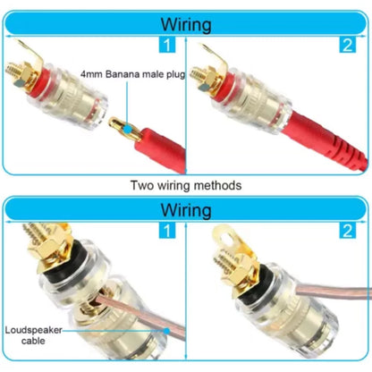 8* Amplifier Speaker Terminal Binding Post Banana Plug Gold Plated Socket 4mm