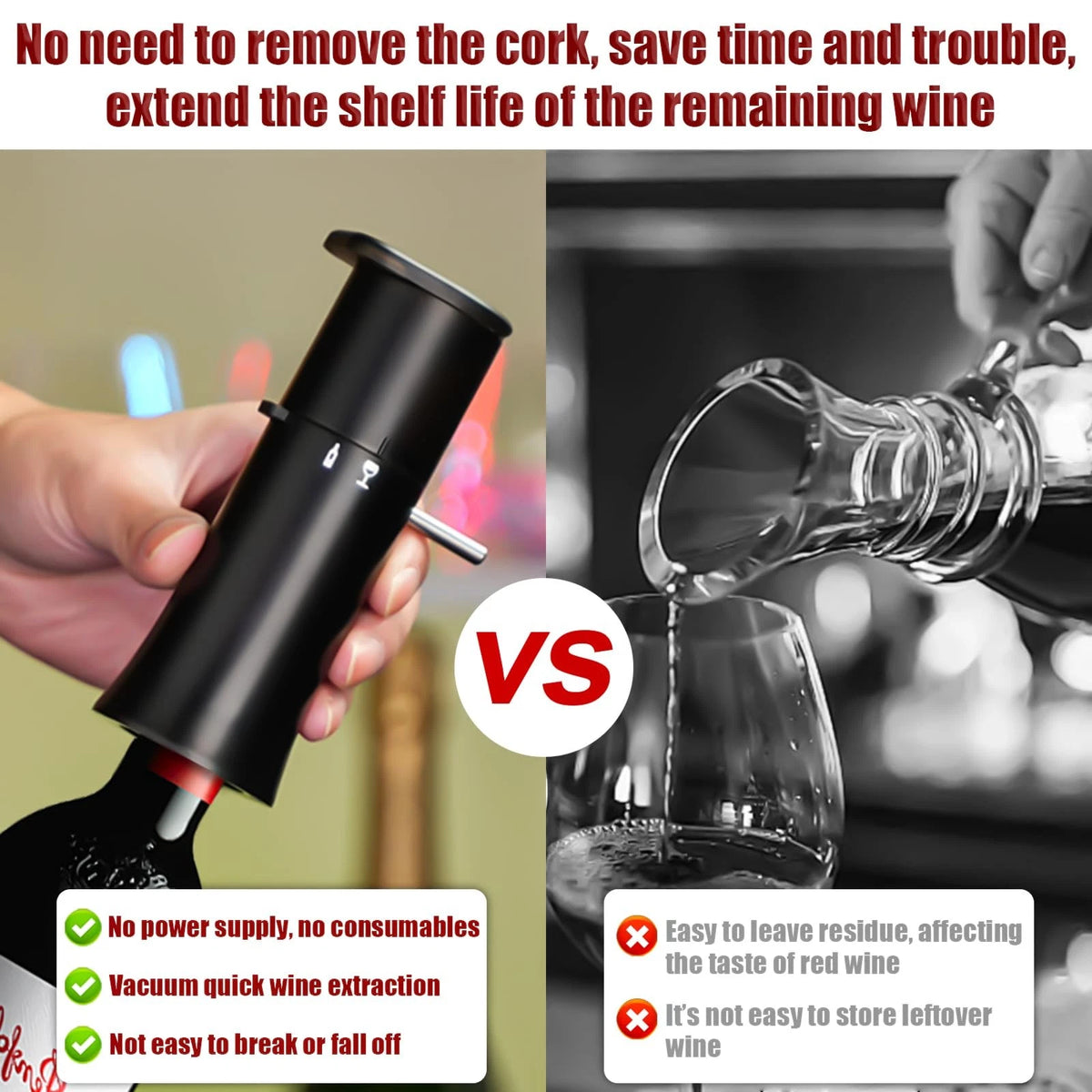 Vacuum Wine Dispenser, Multifunctional Aerator, Small, A1