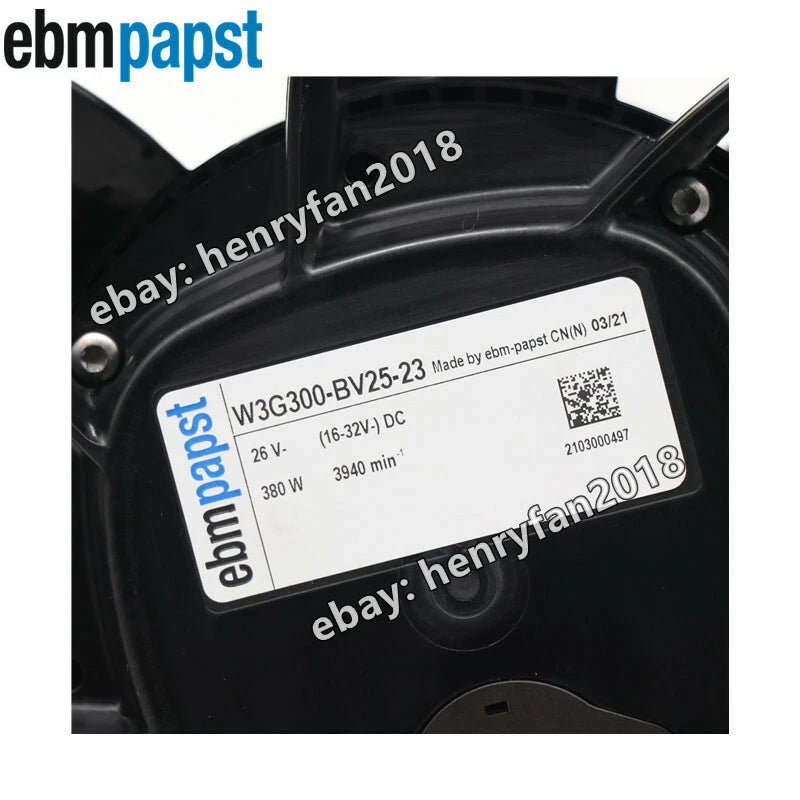 Ebmpapst W3G300-BV25-23 Axial Fan 26VDC 380W For Bus Water Tank Condenser Fan