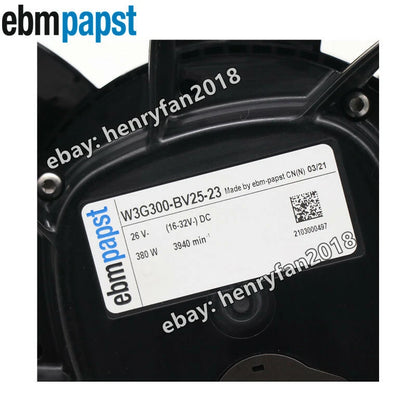 Ebmpapst W3G300-BV25-23 Axial Fan 26VDC 380W For Bus Water Tank Condenser Fan