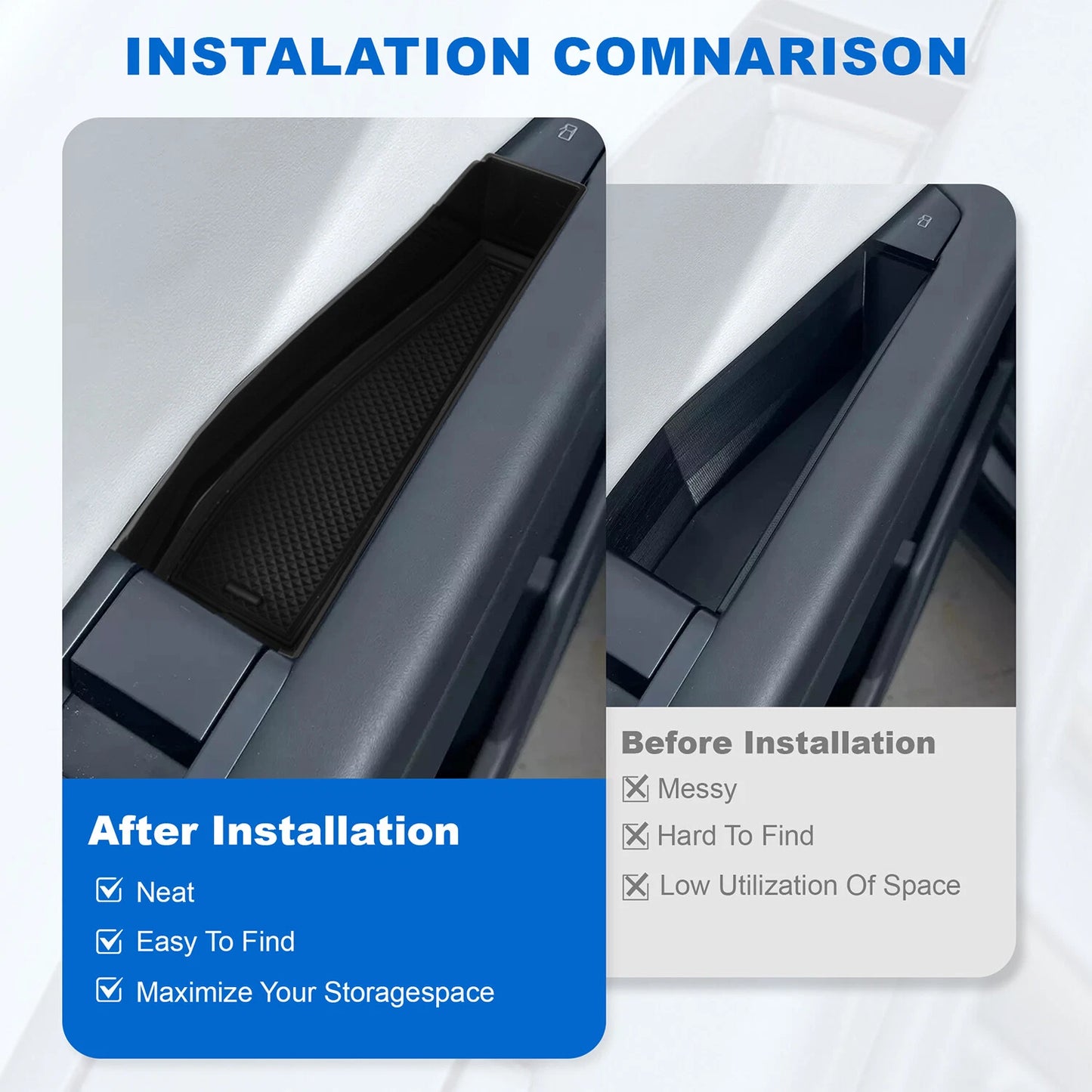 Door Handle Inserts for Tesla Cybertruck 2024+, Storage Tray Box Caddy