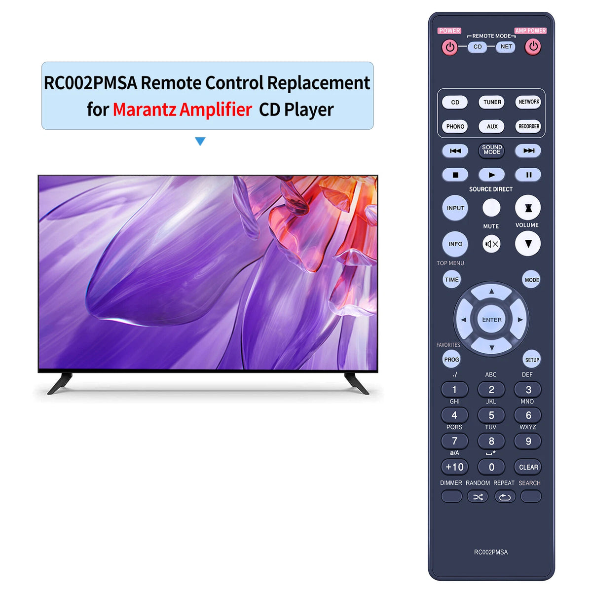 RC002PMSA Remote Control For Marantz Amplifier CD Player PM8005 SA8005 PM-8005