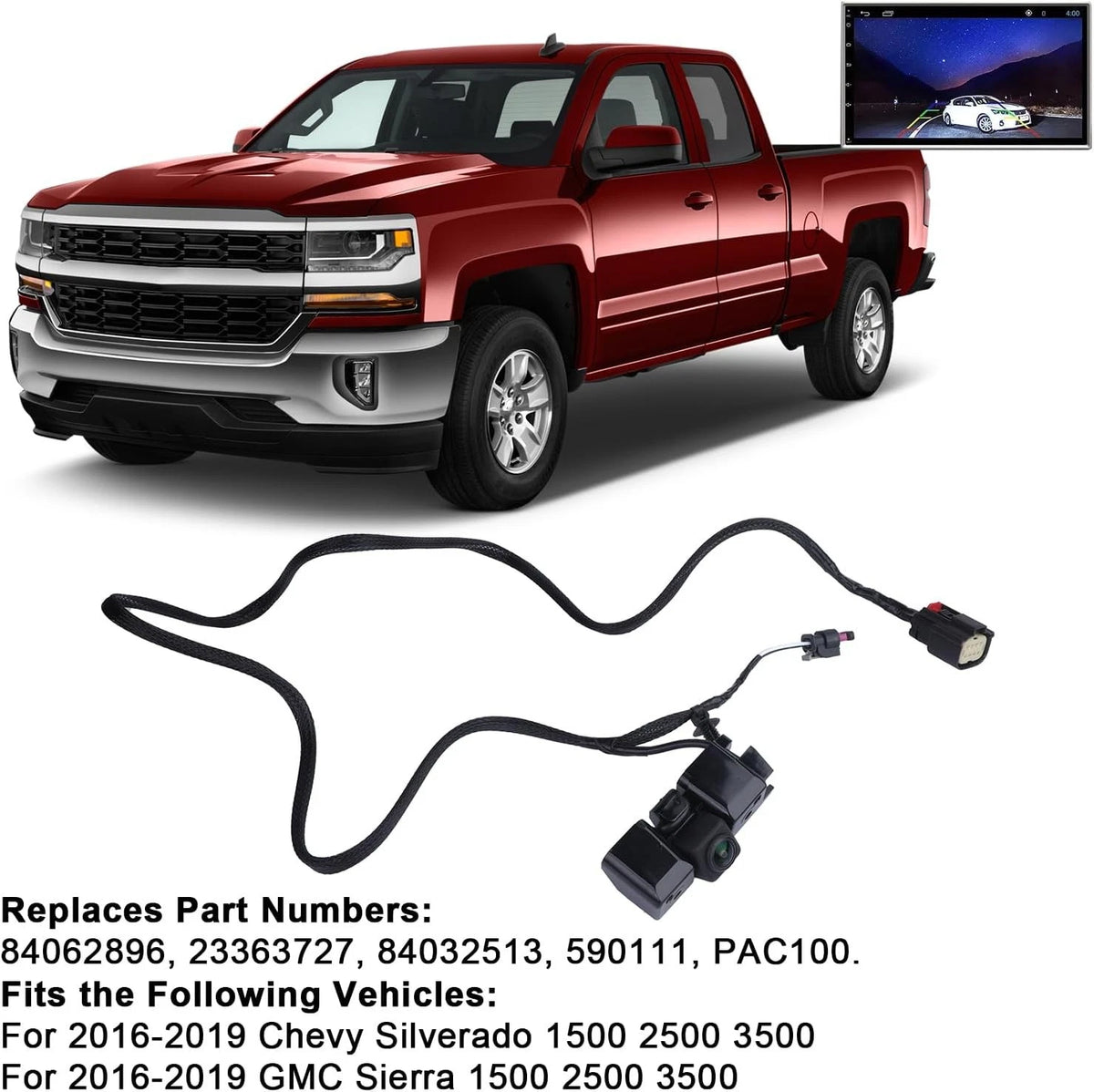 Rear View Reverse Backup Camera for 2016 2017 2018 2019 Chevy Chevrolet Black