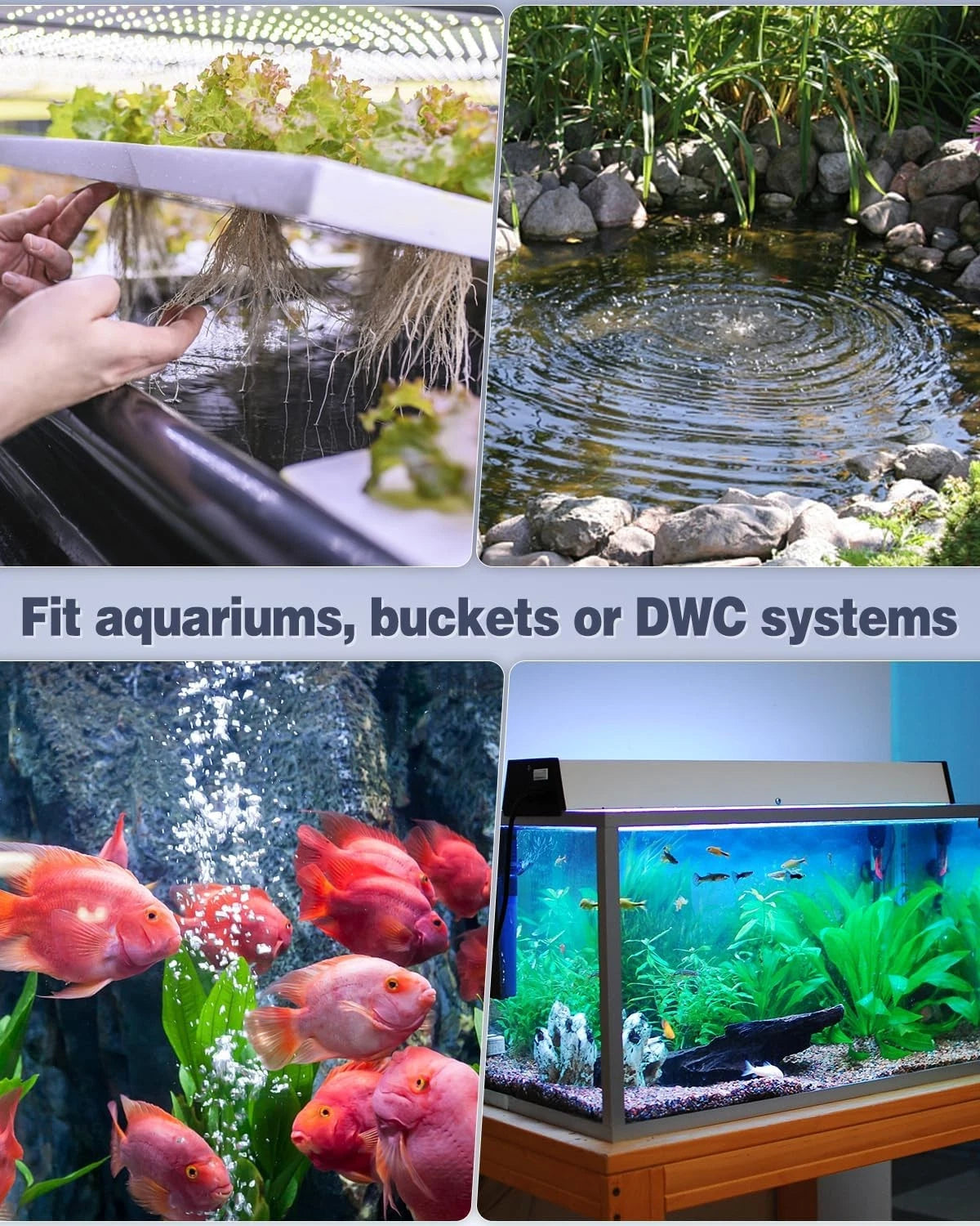Pawfly Aquarium Air Pump Oxygen for 10-200 Gallon Fish 10-60 gal, Black