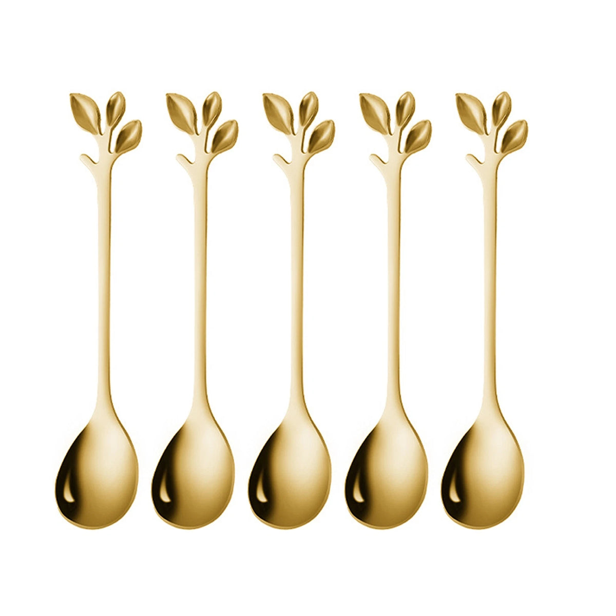 10Pcs Stainless Steel Spoon Branches Leaf Spoon For Kitchen Tableware Ornament;