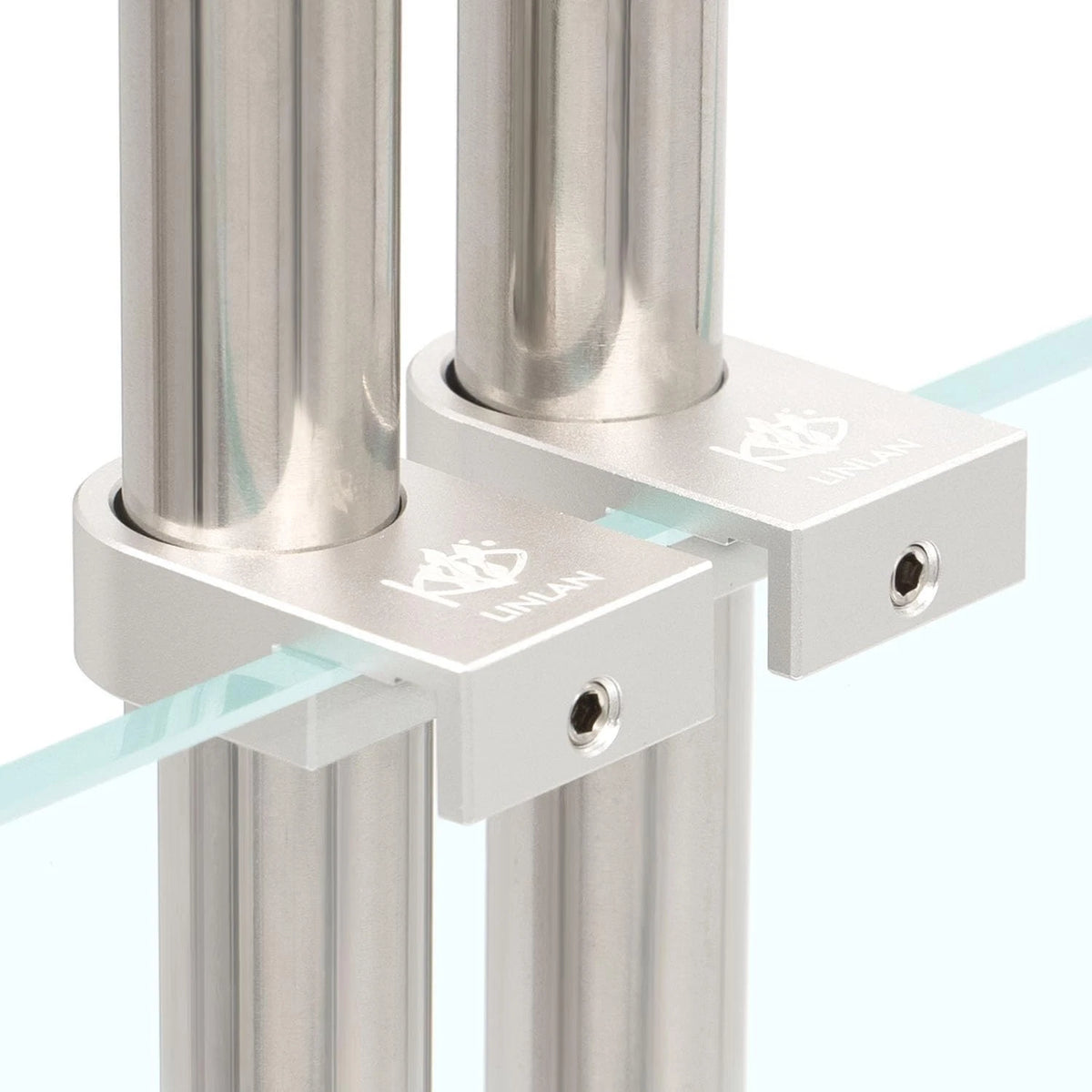LINLAN Aluminum Alloy Aquarium Clamp with for 16/17mm Lily Pipes-2PCS, Sliver