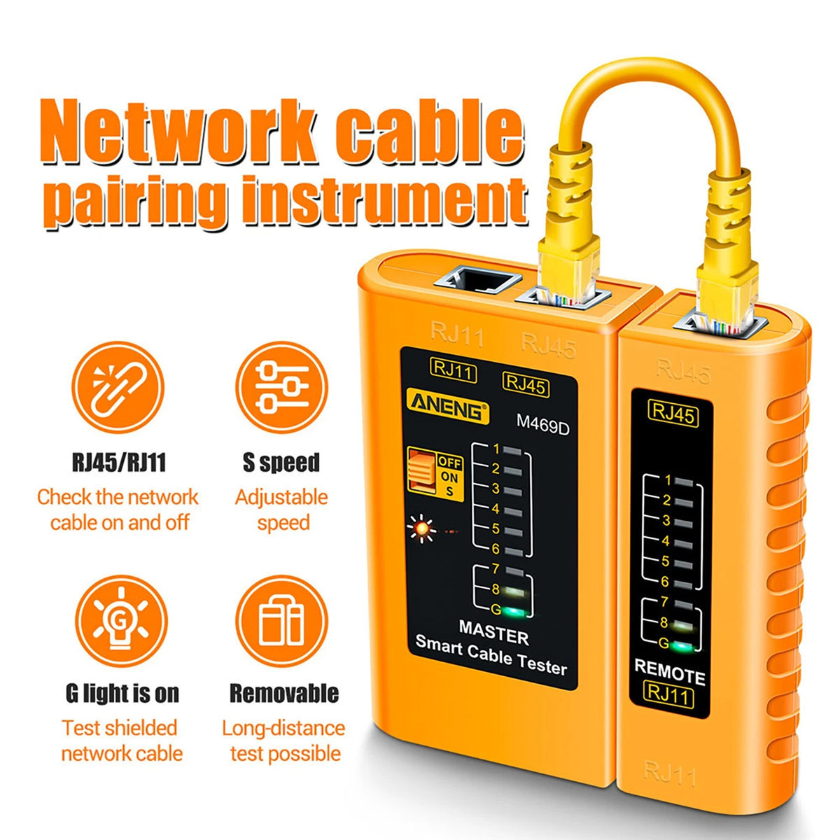 Networks Cable Tester Ethernet RJ45 RJ11 LAN Wire Telephone Cable Testing Tool g