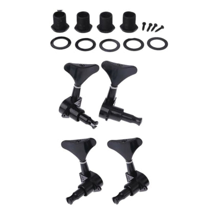 Black 2L+2R 4 Acoustic Guitar String Tuning Pegs Closed Gear Machine Heads E
