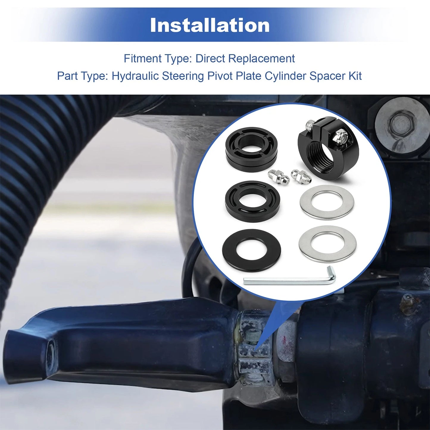 Front Mount Pivot Plate Cylinder Adjusting Nut Spacer Kit HP6033