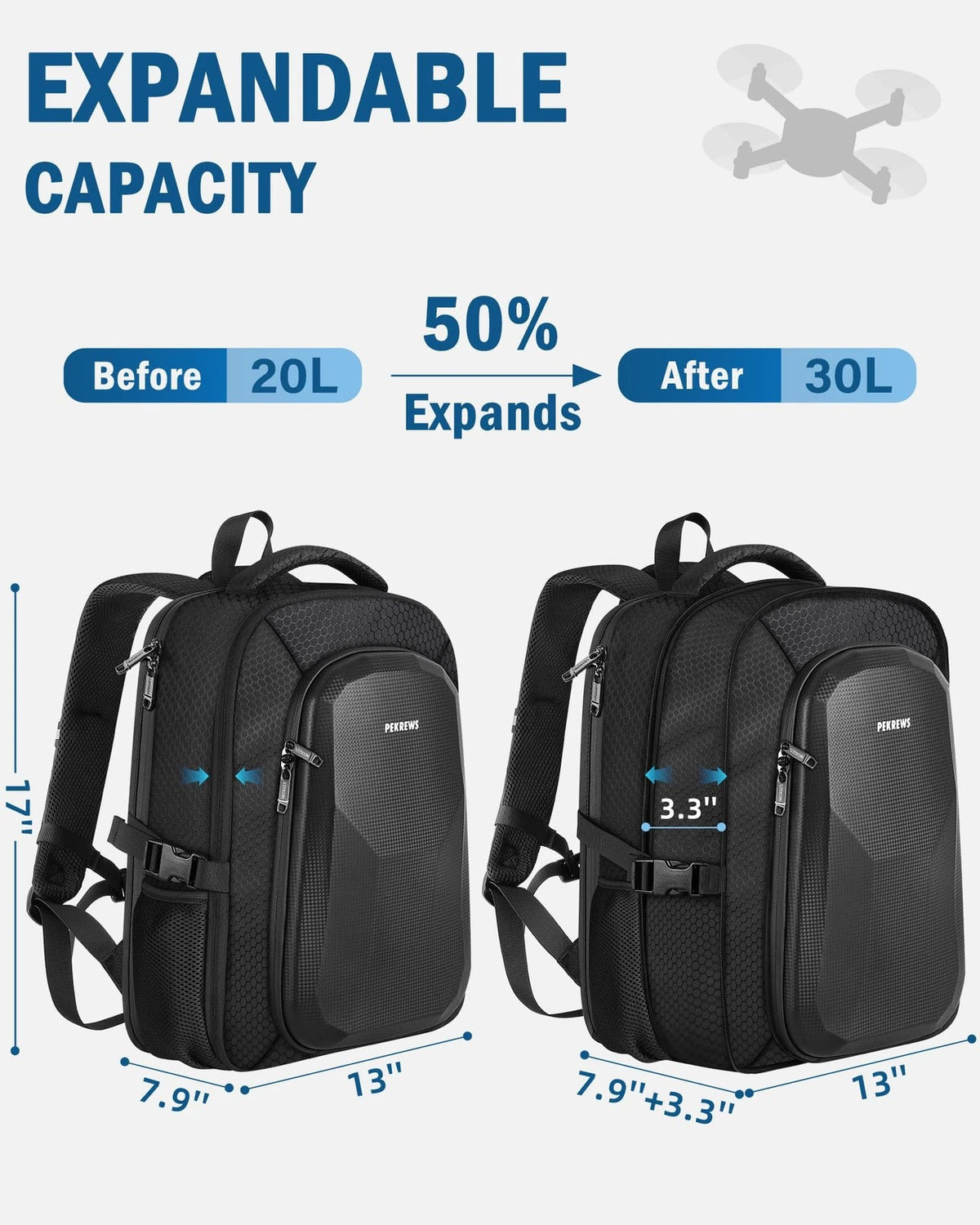 PEKREWS Case for Atom 2 Backpack (RC PTD 1) - One Size Fits All, Black