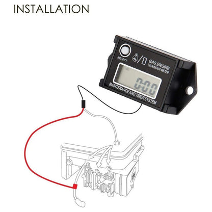 Tachometer Hour Meter 25000RPM With Service Timer For Motorcycle Lawn Mower