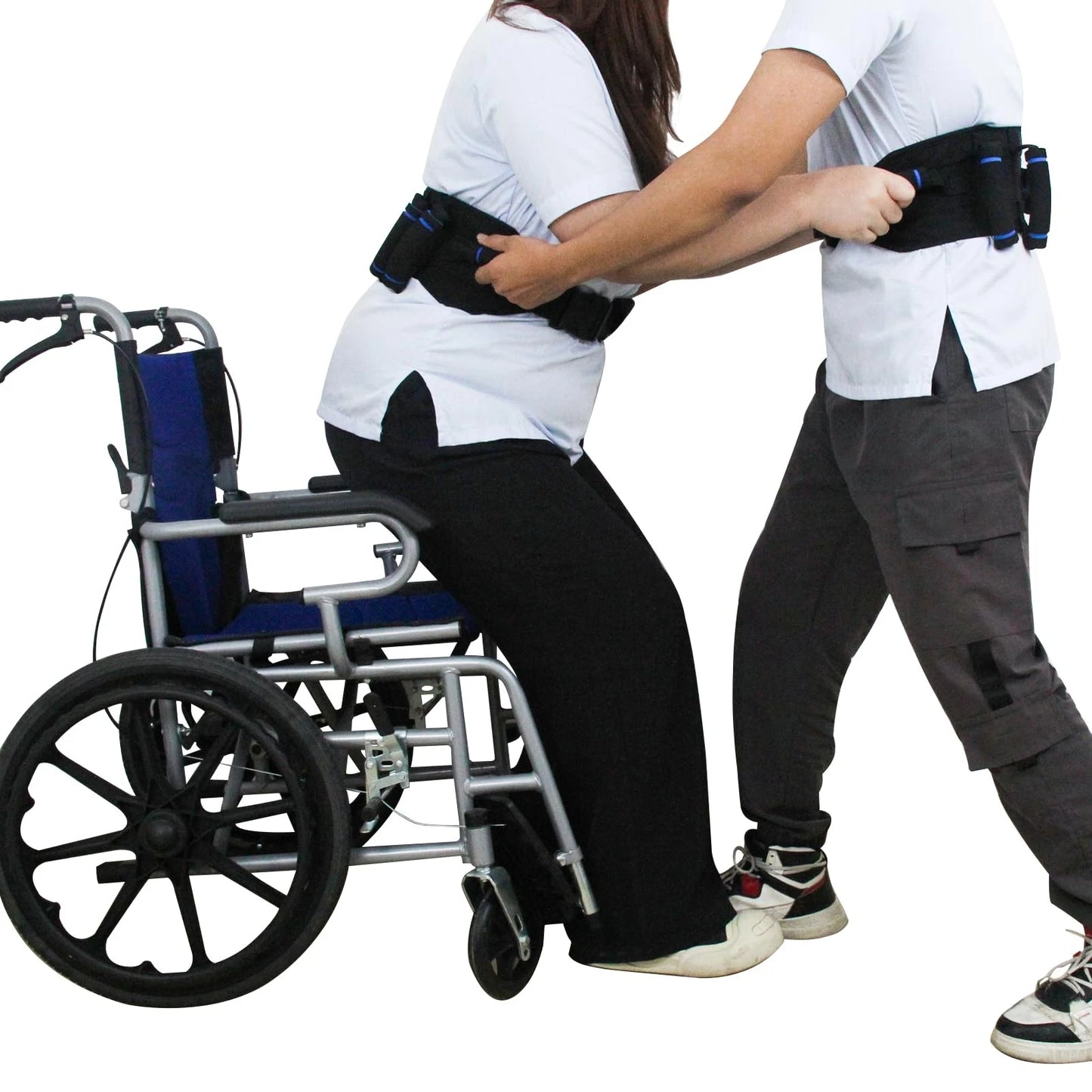 Gait Belts Transfer Belt for Seniors with Handles, Gate 7 handles, Black