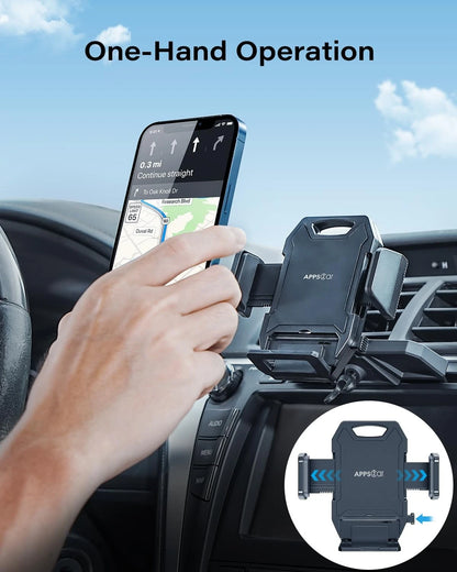 APPS2Car Sturdy CD Slot Phone Mount with One Hand Operation Medium, Black