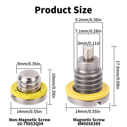 2 Sets Lower Unit Oil Drain Plug for Mercury MerCruiser silver, yellow