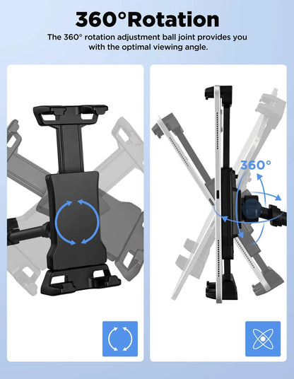 LZSIG Tablet Holder for Mic Stand, Adjustable iPad iPhone Mount X, Black
