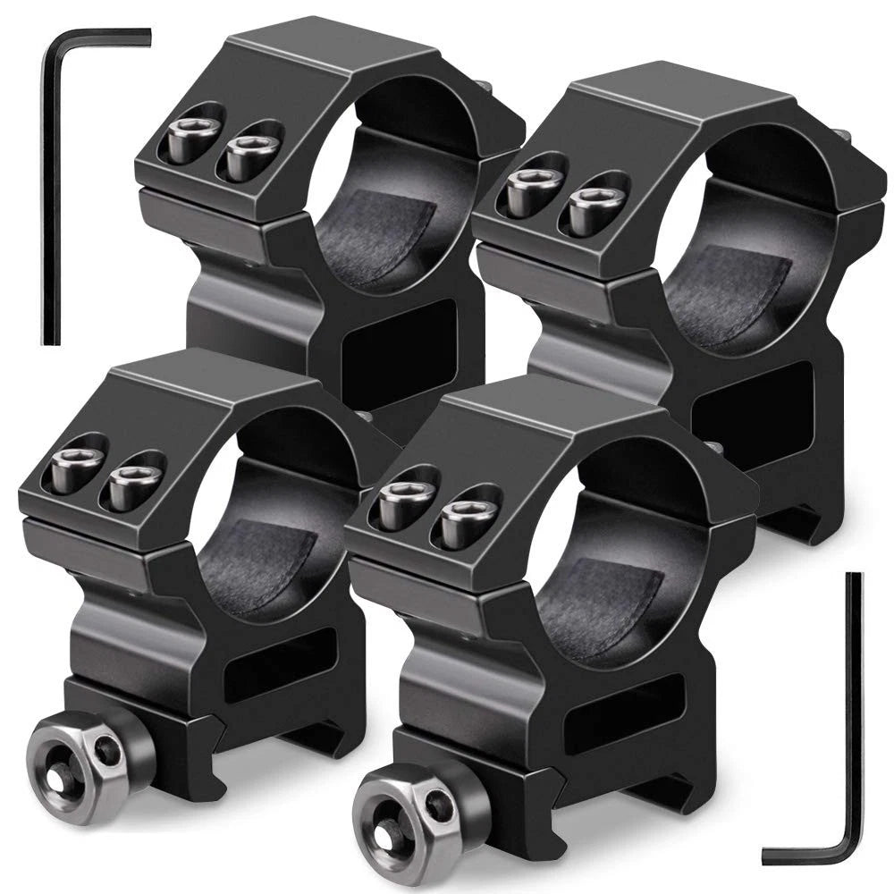 Modkin 1 Inch Scope Rings Set of 4, 2 Pieces High Profile One Size, Black