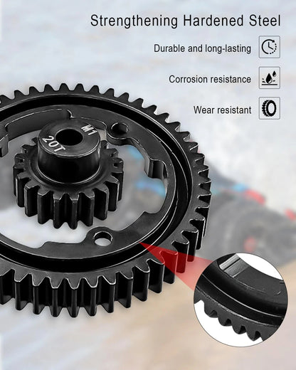 50T M1.0 Hardened Steel Spur Gear with 20T Pinion Fit for 50T+20T