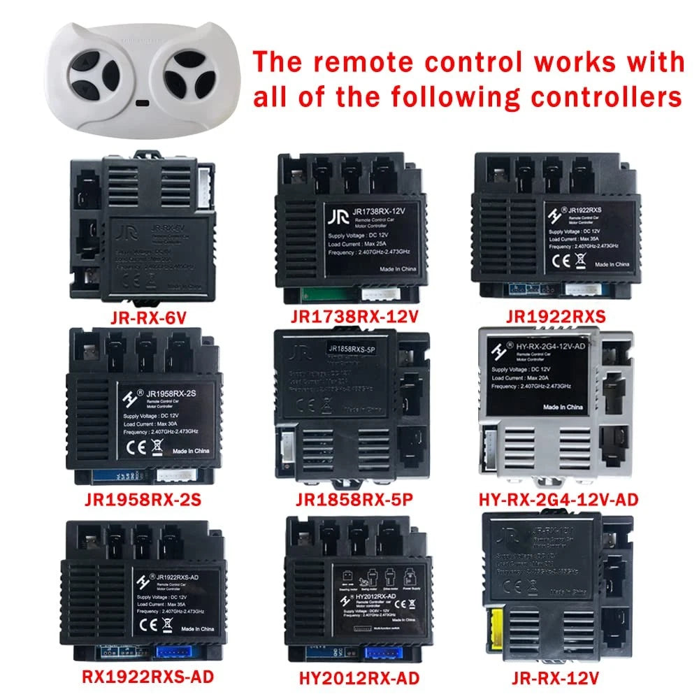 JR1602FCC 2.4Ghz Bluetooth Remote Control for Power Wheels,Remote white