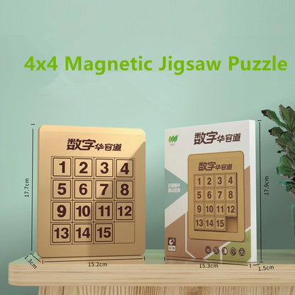 4x4 Magic Cube Number Sliding Klotski Game Cube Puzzle Brain Teaser Toys d