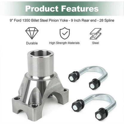 Heavy Duty 9" For Ford 1350 Pinion Yoke Standard 28 Spline Small Pinion Rearend