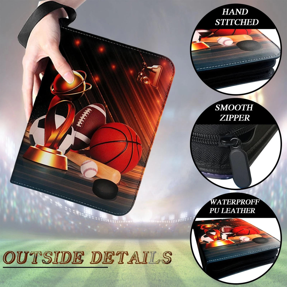 Sports Card Binder 400 Pockets Trading with 400 Pockets,