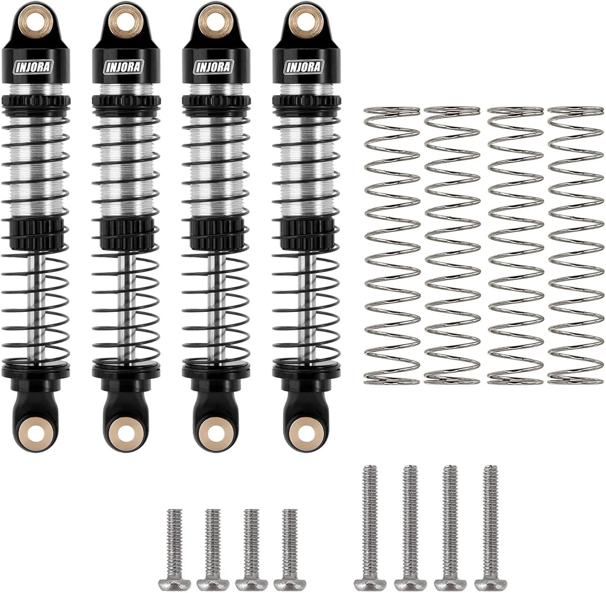 INJORA 59MM Shocks Long Threaded Shock Absorber Oil Damper for TRX4M Black