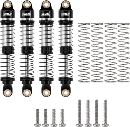 INJORA 59MM Shocks Long Threaded Shock Absorber Oil Damper for TRX4M Black